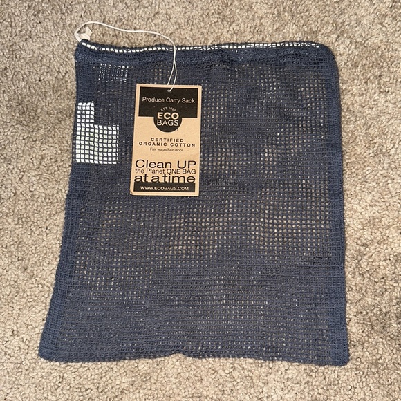 2 Reusable Produce Bags, perfect for farmers markets Aqua & Navy - Picture 2 of 4